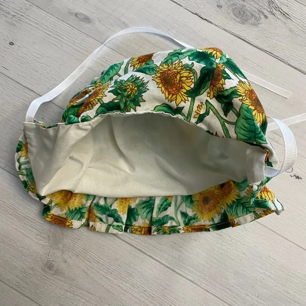 Baby sunflower‎ diaper cover and bonnet